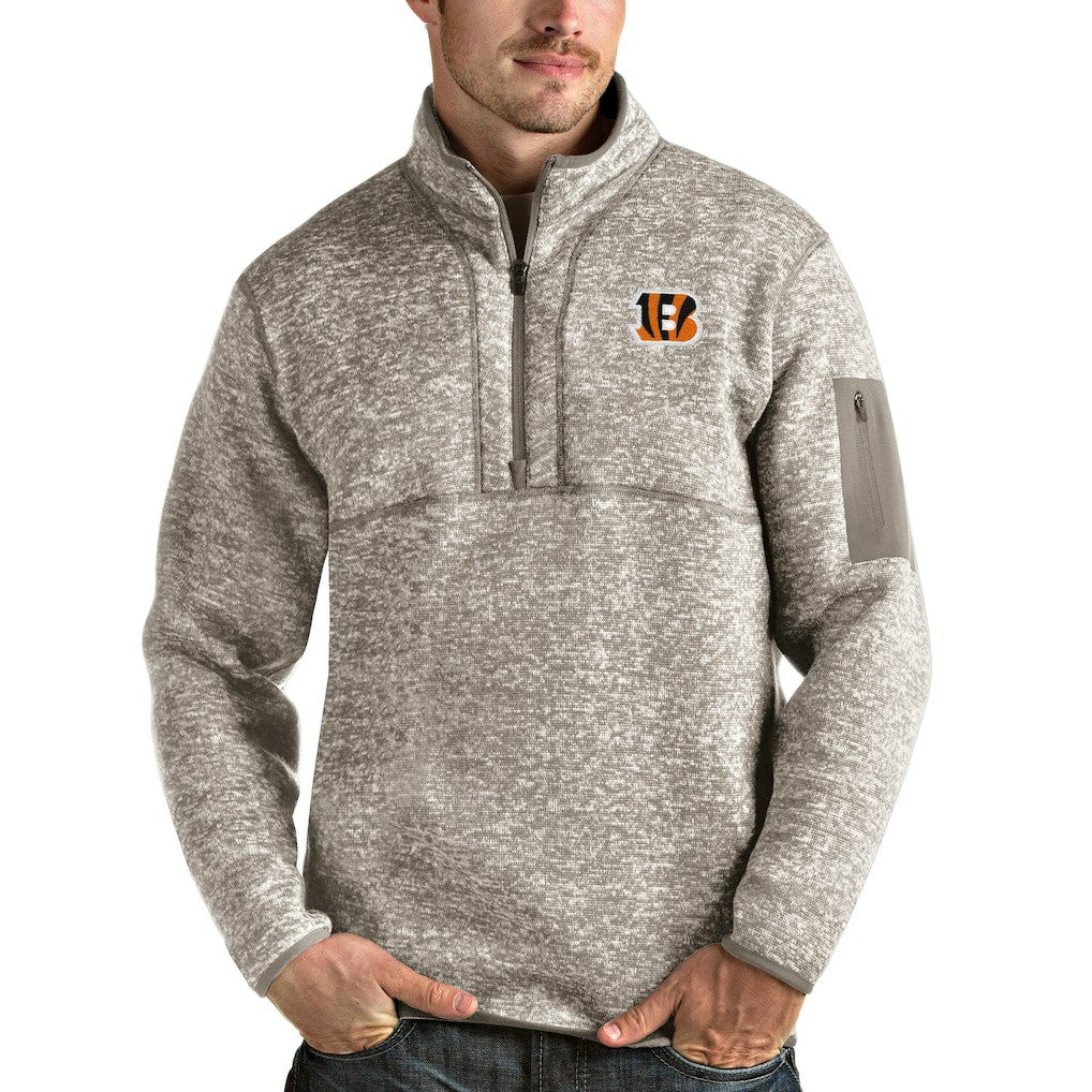 NFL Cincinnati Bengals Antigua Fortune Quarter-Zip Pullover Jacket