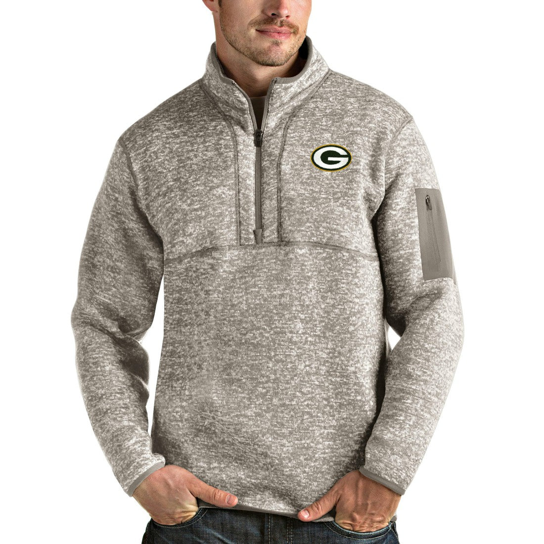 NFL Green Bay Packers Antigua Fortune Quarter-Zip Pullover Jacket