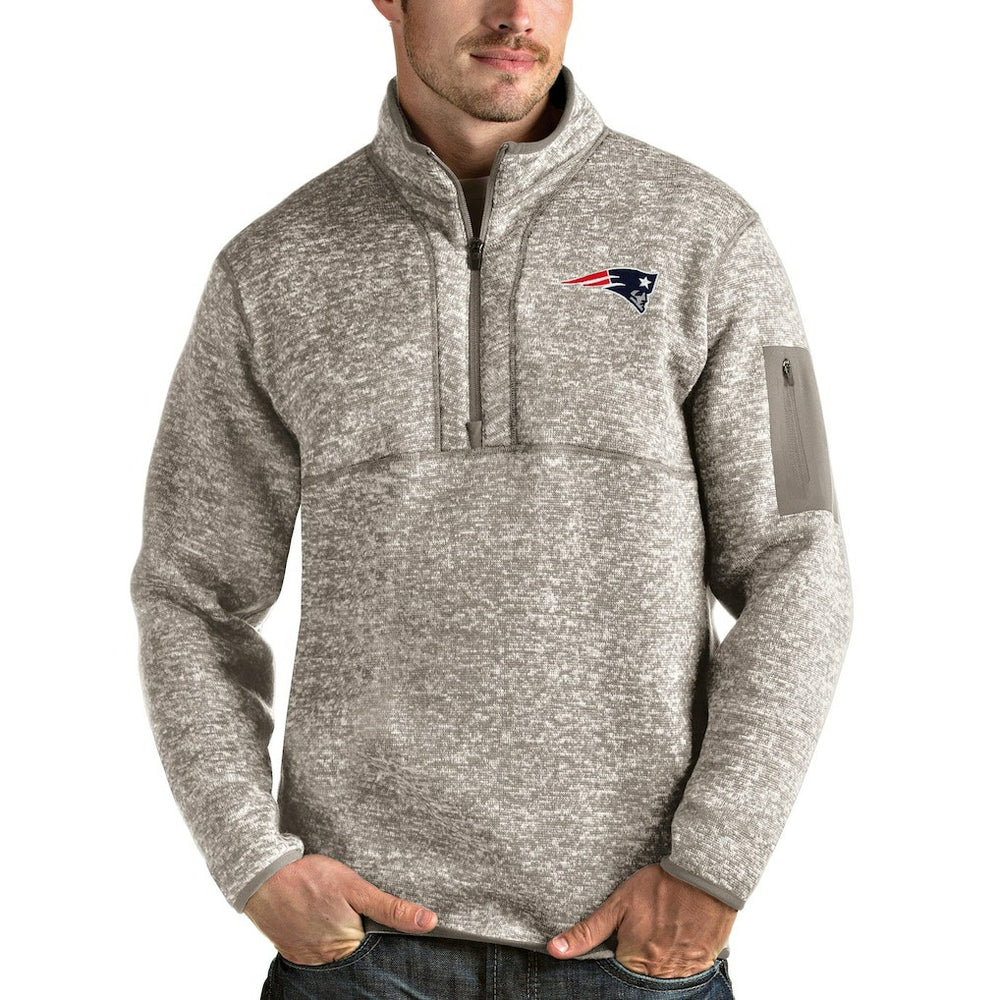 NFL New England Patriots Antigua Fortune Quarter-Zip Pullover Jacket