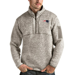 NFL New England Patriots Antigua Fortune Quarter-Zip Pullover Jacket