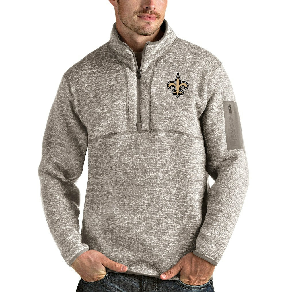 NFL New Orleans Saints Antigua Fortune Quarter-Zip Pullover Jacket