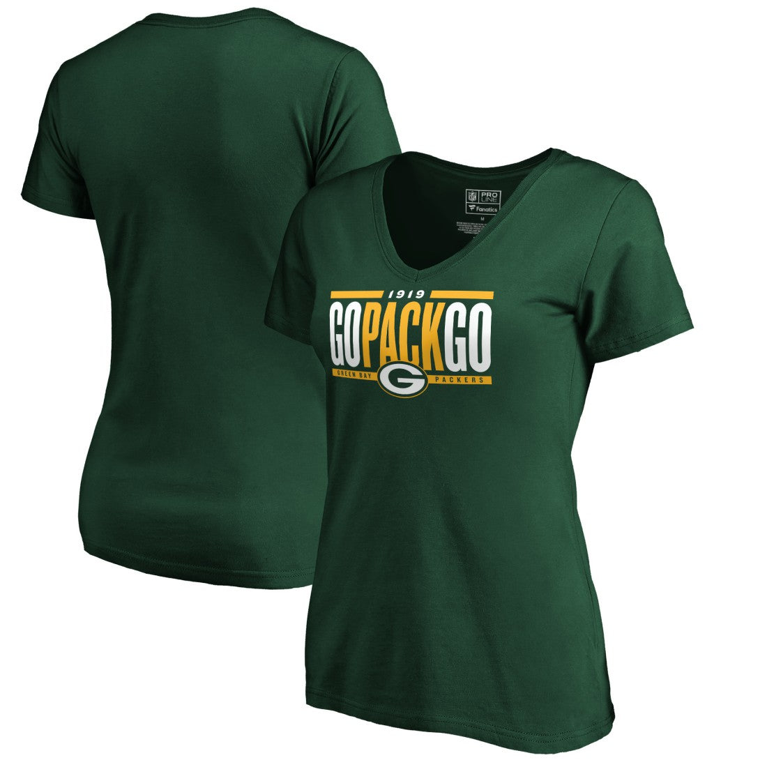 NFL Green Bay Packers Women's Hometown Refresh Go Pack Go V-Neck T-Shirt