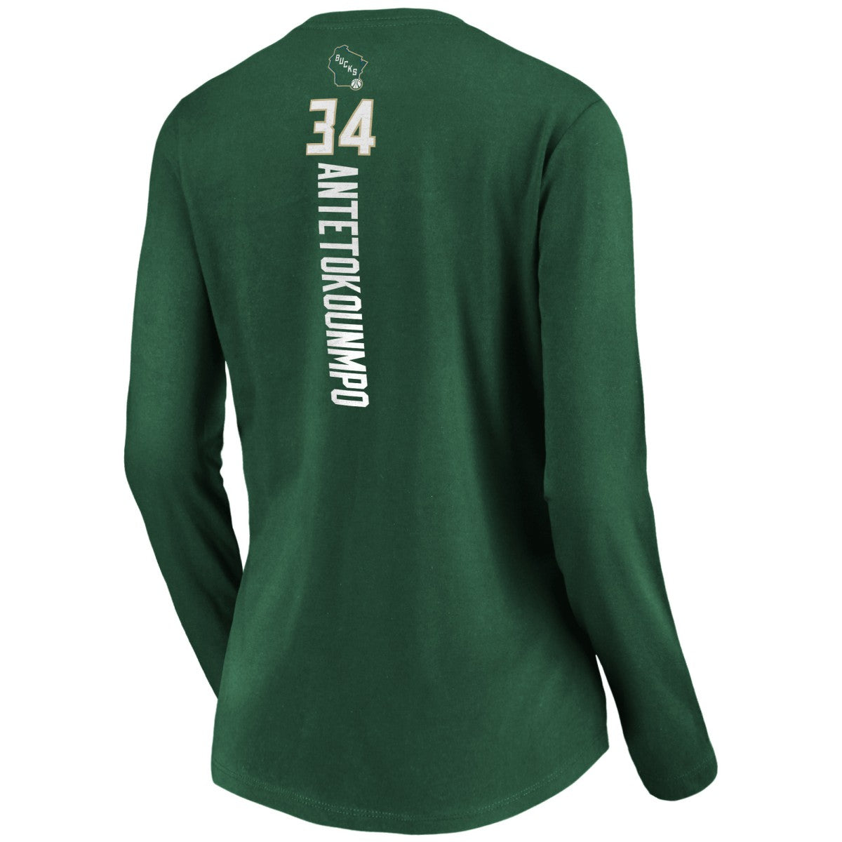 Giannis Antetokounmpo Milwaukee Bucks Women's Playmaker Name & Number Long Sleeve V-Neck T-Shirt - Green shop