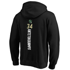 Giannis Antetokounmpo Milwaukee Bucks Playmaker Name & Number Pullover Hoodie - Black discount