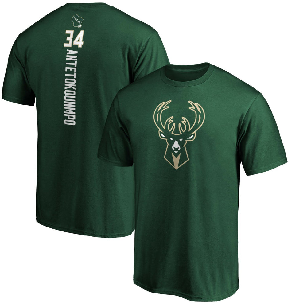Giannis Antetokounmpo Milwaukee Bucks Playmaker Name & Number T-Shirt - Hunter Green | Fanatics for sale