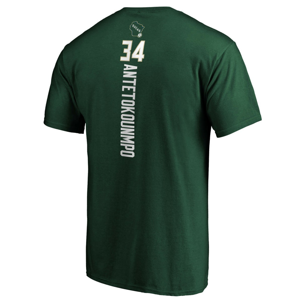 Giannis Antetokounmpo Milwaukee Bucks Playmaker Name & Number T-Shirt - Hunter Green | Fanatics for sale
