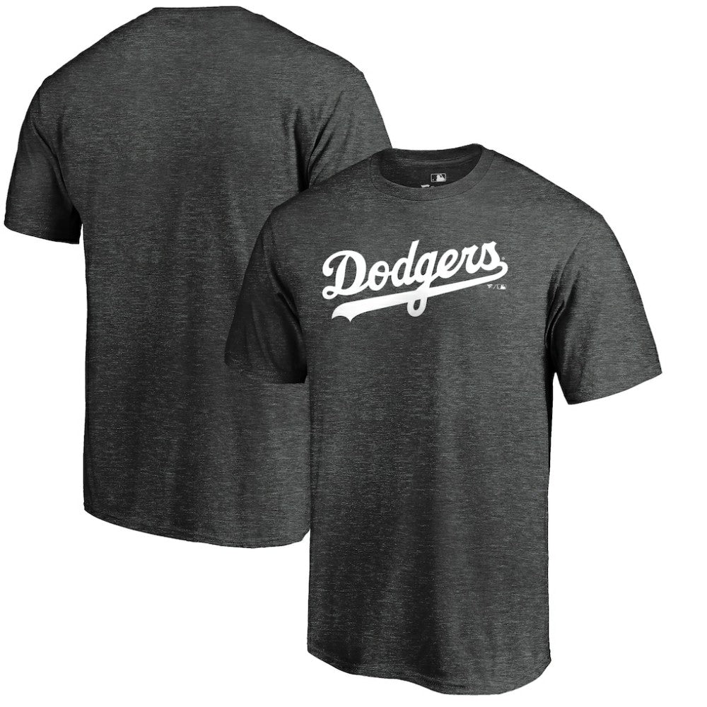 Los Angeles Dodgers Team Wordmark T-Shirt - Heathered Charcoal
