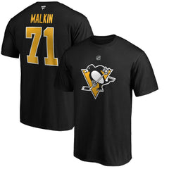 Evgeni Malkin Pittsburgh Penguins Fanatics Authentic Stack Player Name & Number T-Shirt