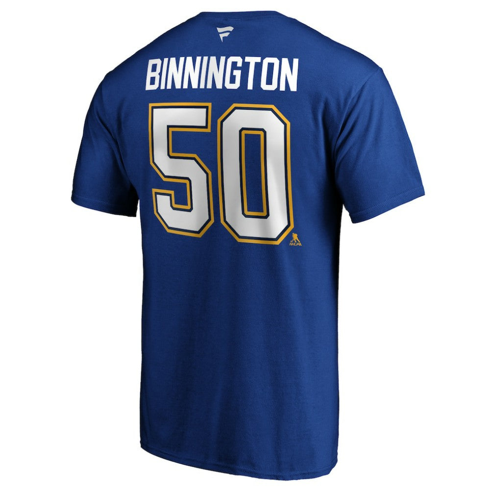 Jordan Binnington St. Louis Blues Fanatics Authentic Stack Player Name & Number T-Shirt