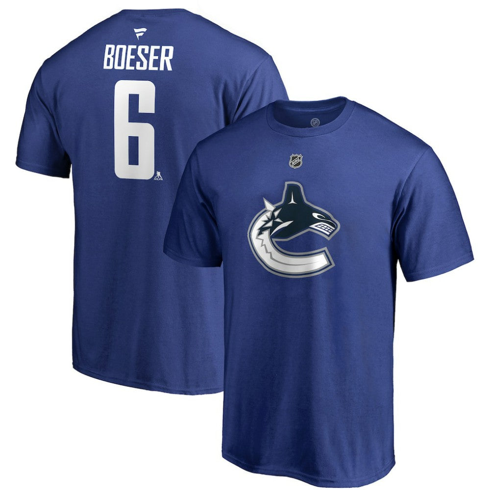 Brock Boeser Vancouver Canucks Fanatics Authentic Stack Player Name & Number T-Shirt