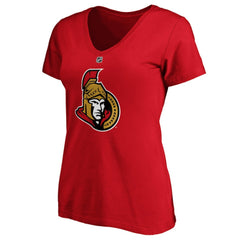 Brady Tkachuk Ottawa Senators Fanatics Women's Authentic Stack Name & Number V-Neck T-Shirt