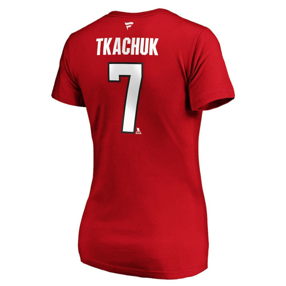 Brady Tkachuk Ottawa Senators Fanatics Women's Authentic Stack Name & Number V-Neck T-Shirt