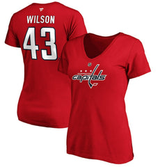 Tom Wilson Washington Capitals Fanatics Women's Authentic Stack Name & Number V-Neck T-Shirt