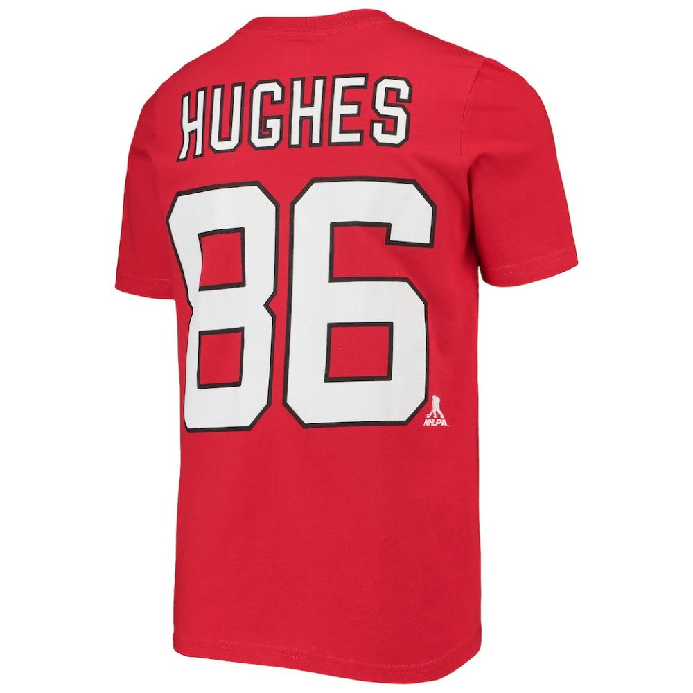 Jack Hughes New Jersey Devils Youth Player Name & Number T-Shirt