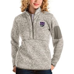 Sacramento Kings Antigua Women's Fortune Quarter-Zip Pullover Jacket - Natural cheap