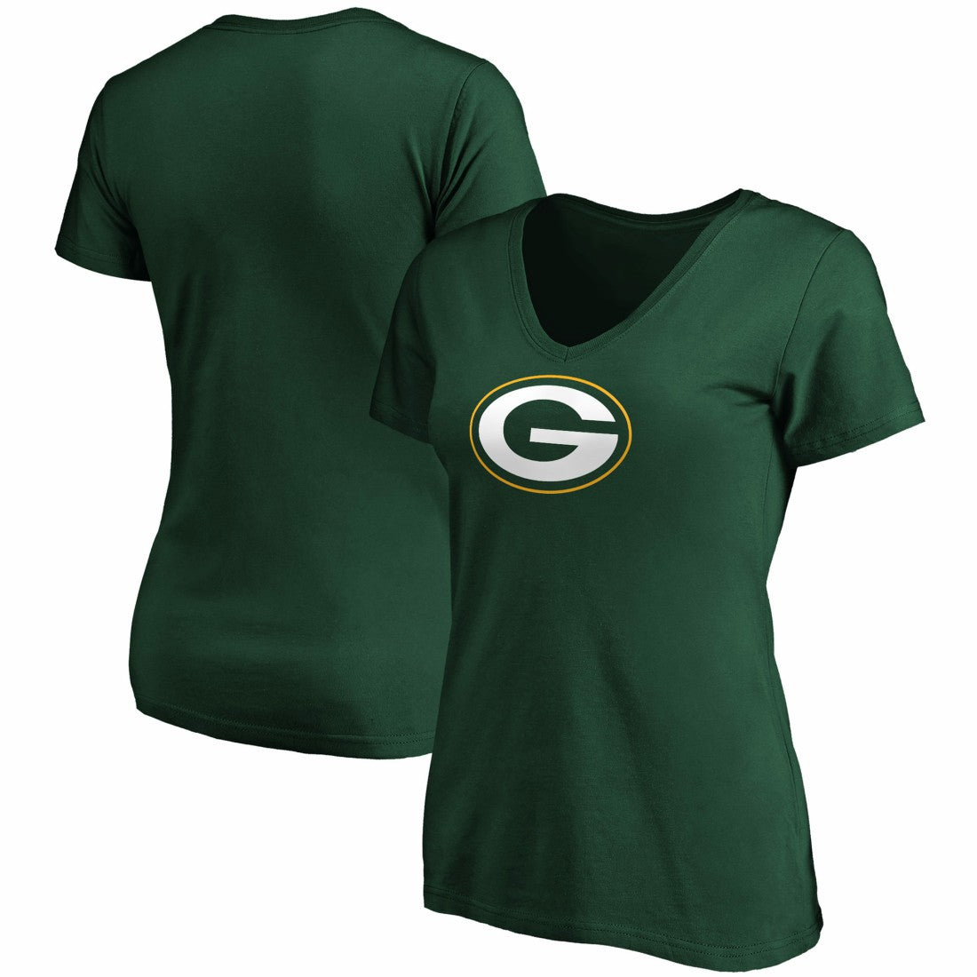 NFL Green Bay Packers Women's Primary Logo V-Neck T-Shirt