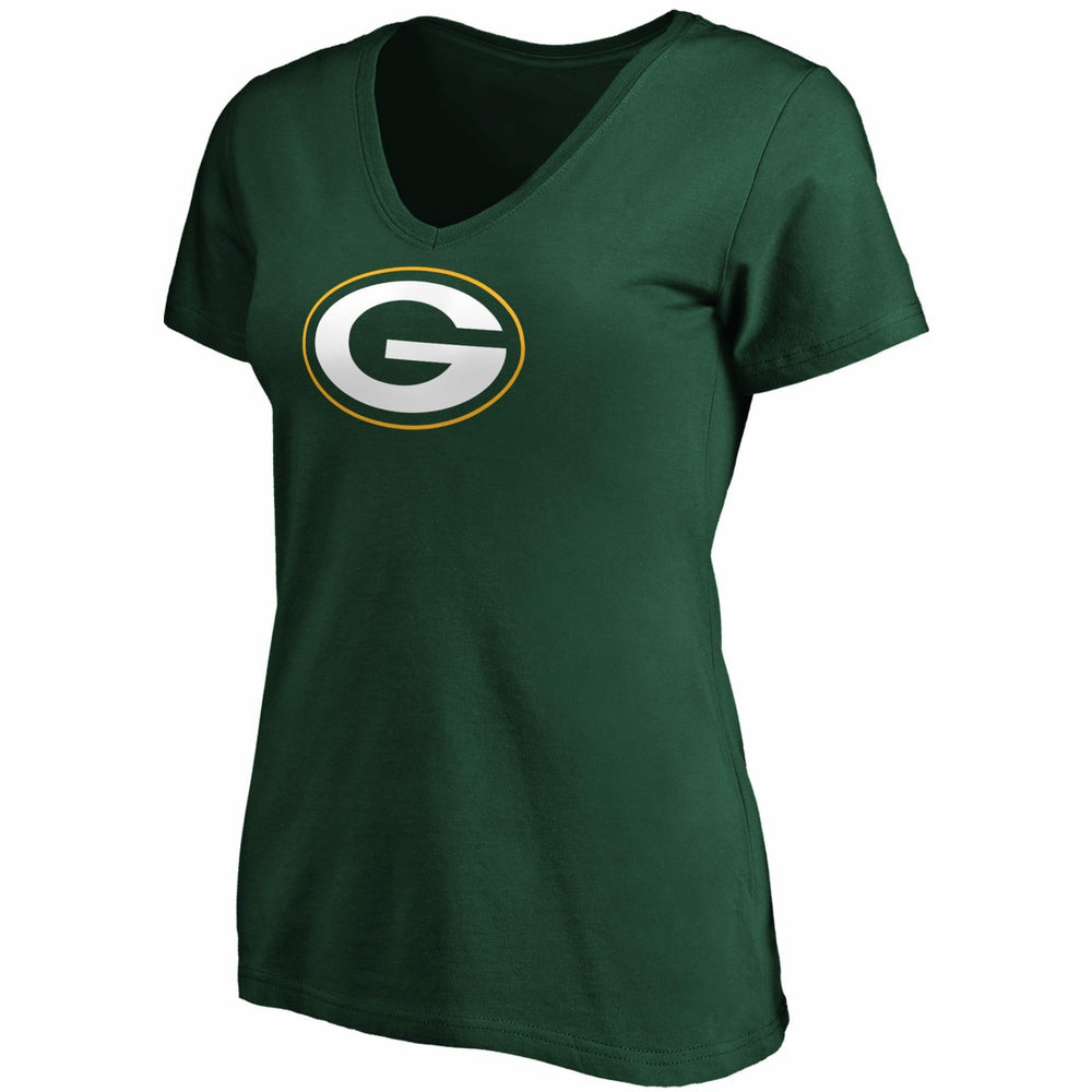 NFL Green Bay Packers Women's Primary Logo V-Neck T-Shirt
