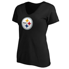NFL Pittsburgh Steelers Women's Primary Logo V-Neck T-Shirt