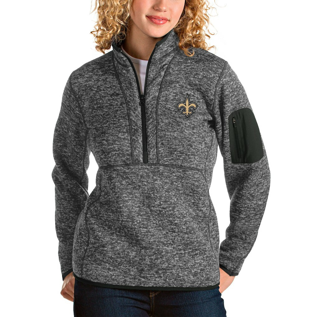 NFL New Orleans Saints Antigua Women's Fortune Half-Zip Pullover Jacket