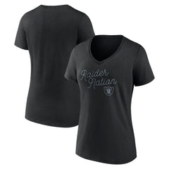 NFL Las Vegas Raiders Women's Iconic Script State V-Neck T-Shirt
