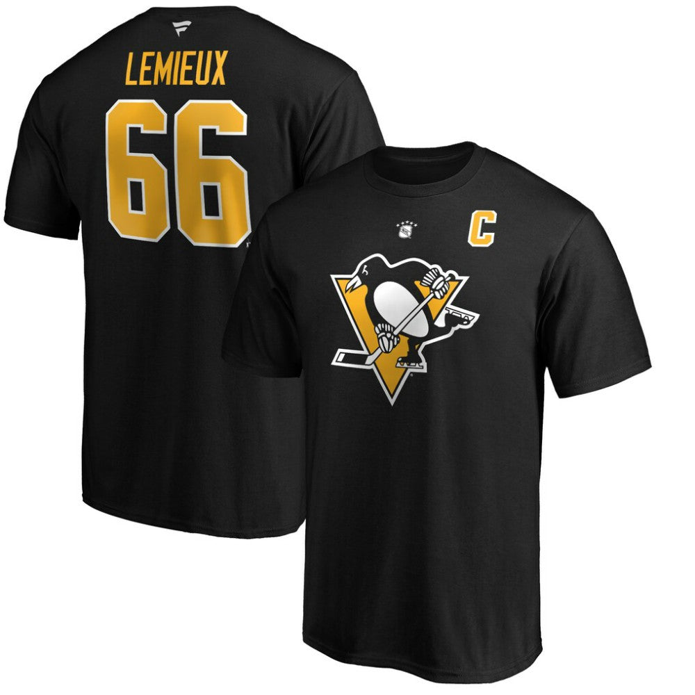 Mario Lemieux Pittsburgh Penguins Fanatics Authentic Stack Retired Player Name & Number T-Shirt