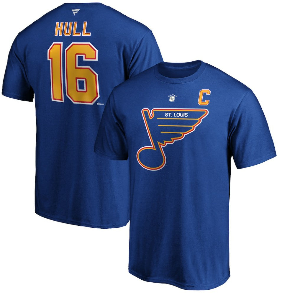 Brett Hull St. Louis Blues Fanatics Authentic Stack Retired Player Name & Number T-Shirt