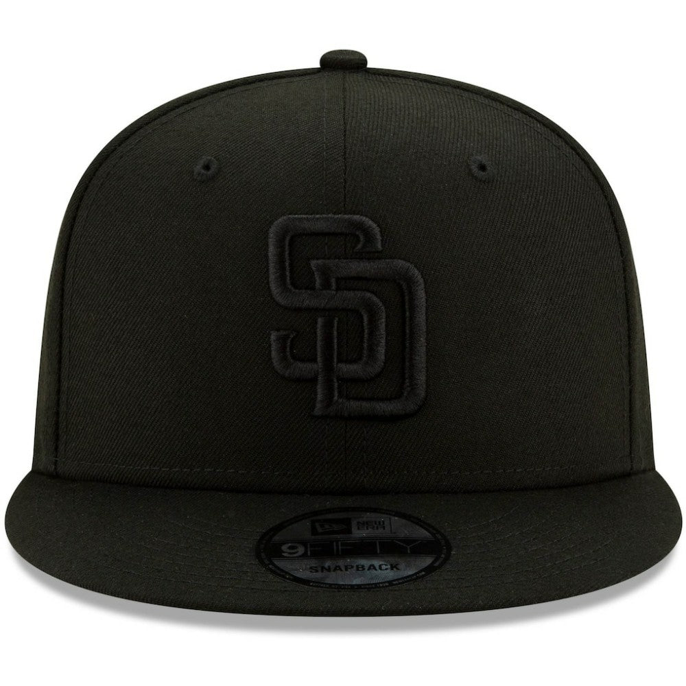 San Diego Padres Black on Black 9FIFTY Snapback Adjustable Hat - Black | New Era