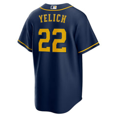 Christian Yelich Milwaukee Brewers Alternate 2 Replica Jersey - Navy | Nike
