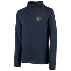 Milwaukee Brewers Stitches Youth Raglan Quarter-Zip Jacket - Navy