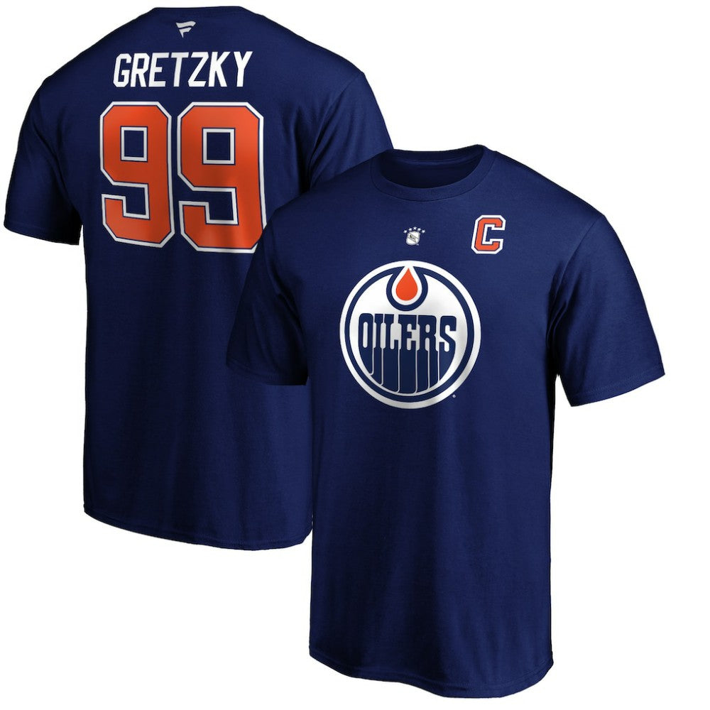 Wayne Gretzky Edmonton Oilers Fanatics Authentic Stack Retired Player Name & Number T-Shirt