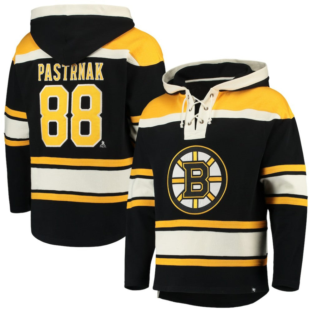David Pastrnak Boston Bruins '47 Player Lacer Pullover Hoodie