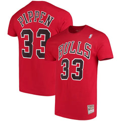 Scottie Pippen Chicago Bulls Hardwood Classics Name & Number Player T-Shirt sale - Red | Mitchell & Ness sale