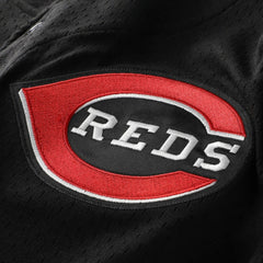 Barry Larkin Cincinnati Reds Cooperstown Collection Mesh Batting Practice Button-Up Jersey - Black | Mitchell & Ness