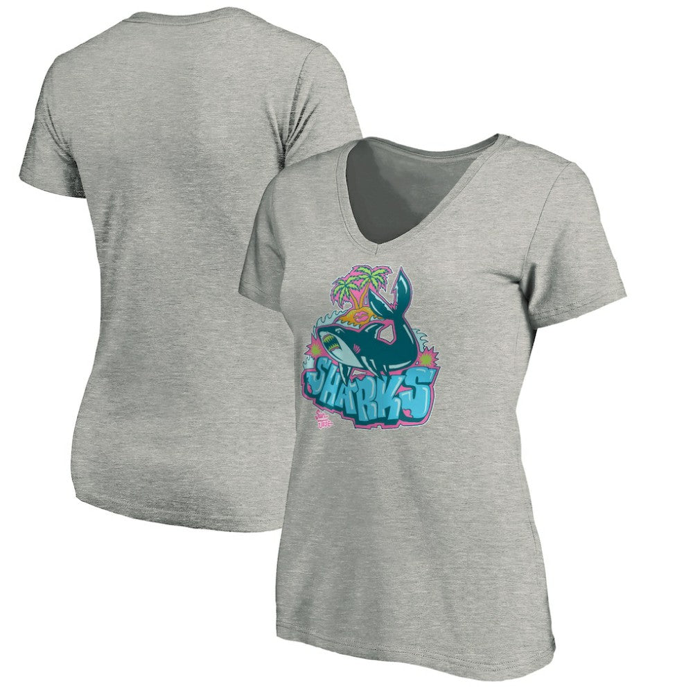 San Jose Sharks Women's Graffiti Shark V-Neck T-Shirt
