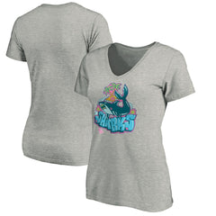San Jose Sharks Women's Graffiti Shark V-Neck T-Shirt