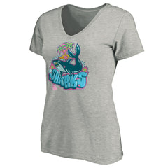 San Jose Sharks Women's Graffiti Shark V-Neck T-Shirt