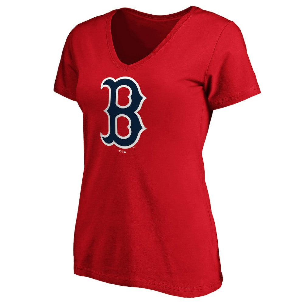 Boston Red Sox Women's Core Official Logo V-Neck T-Shirt - Red