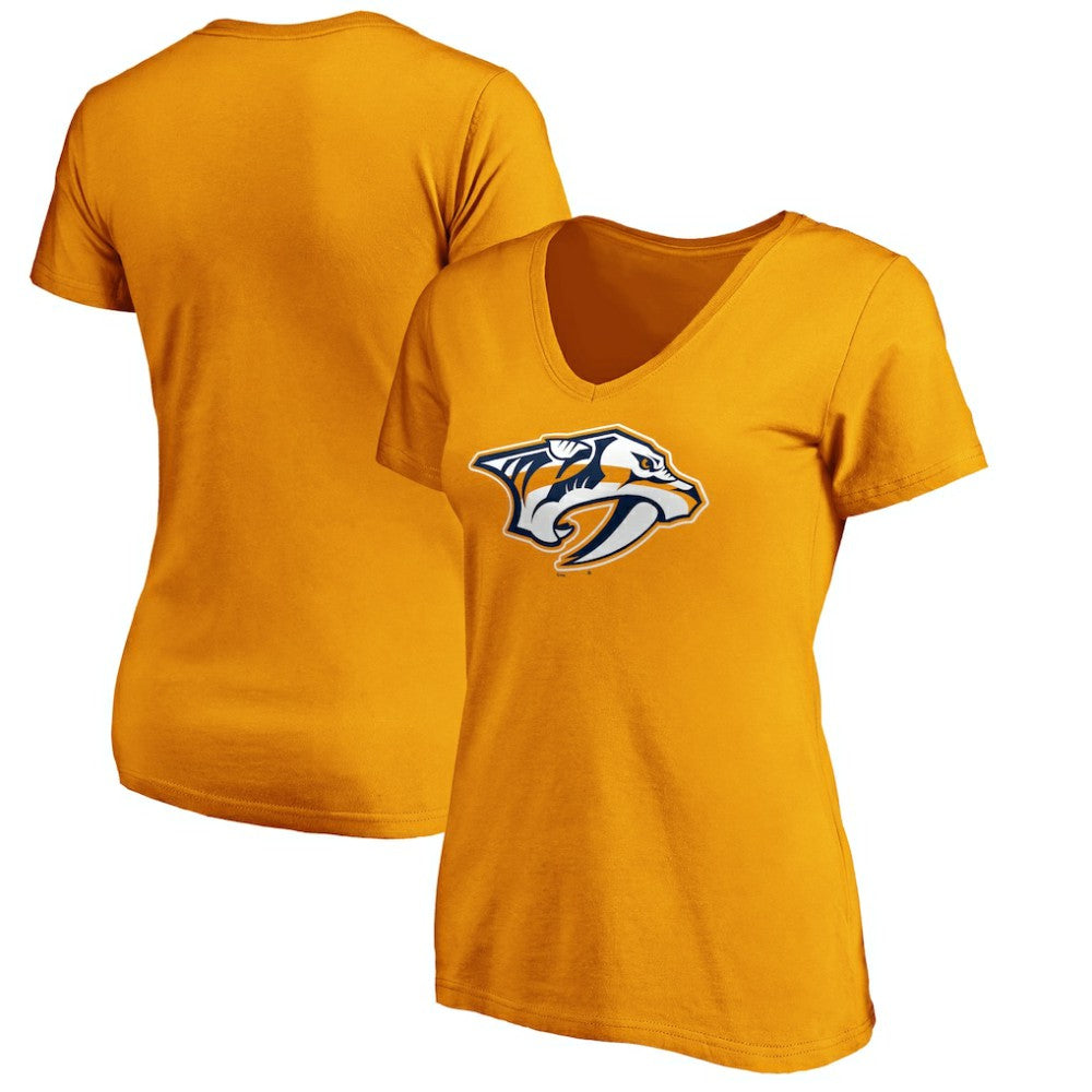 Nashville Predators Fanatics Women's Primary Logo V-Neck T-Shirt