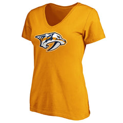 Nashville Predators Fanatics Women's Primary Logo V-Neck T-Shirt