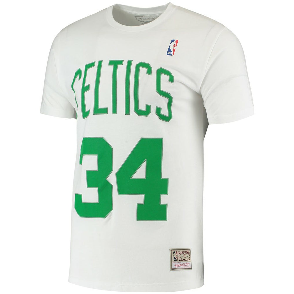 Paul Pierce Boston Celtics Hardwood Classics Stitch Name & Number T-Shirt - White | Mitchell & Ness discount