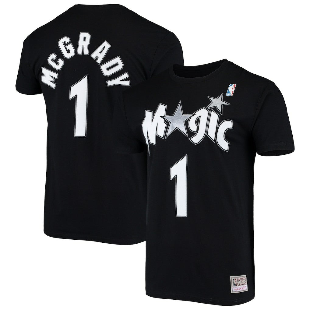 Tracy McGrady Orlando Magic Hardwood Classics Stitch Name & Number T-Shirt - Black | Mitchell & Ness outlet