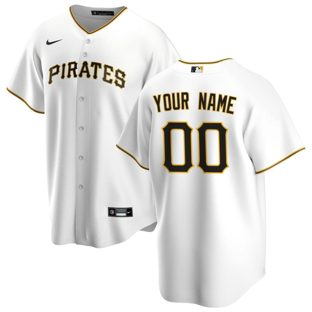 Pittsburgh Pirates Home Replica Custom Jersey - White | Nike