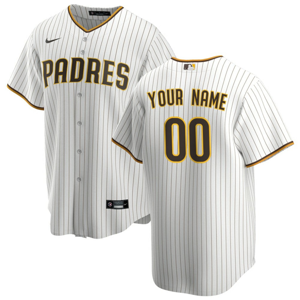 San Diego Padres Home Replica Custom Jersey - White | Nike