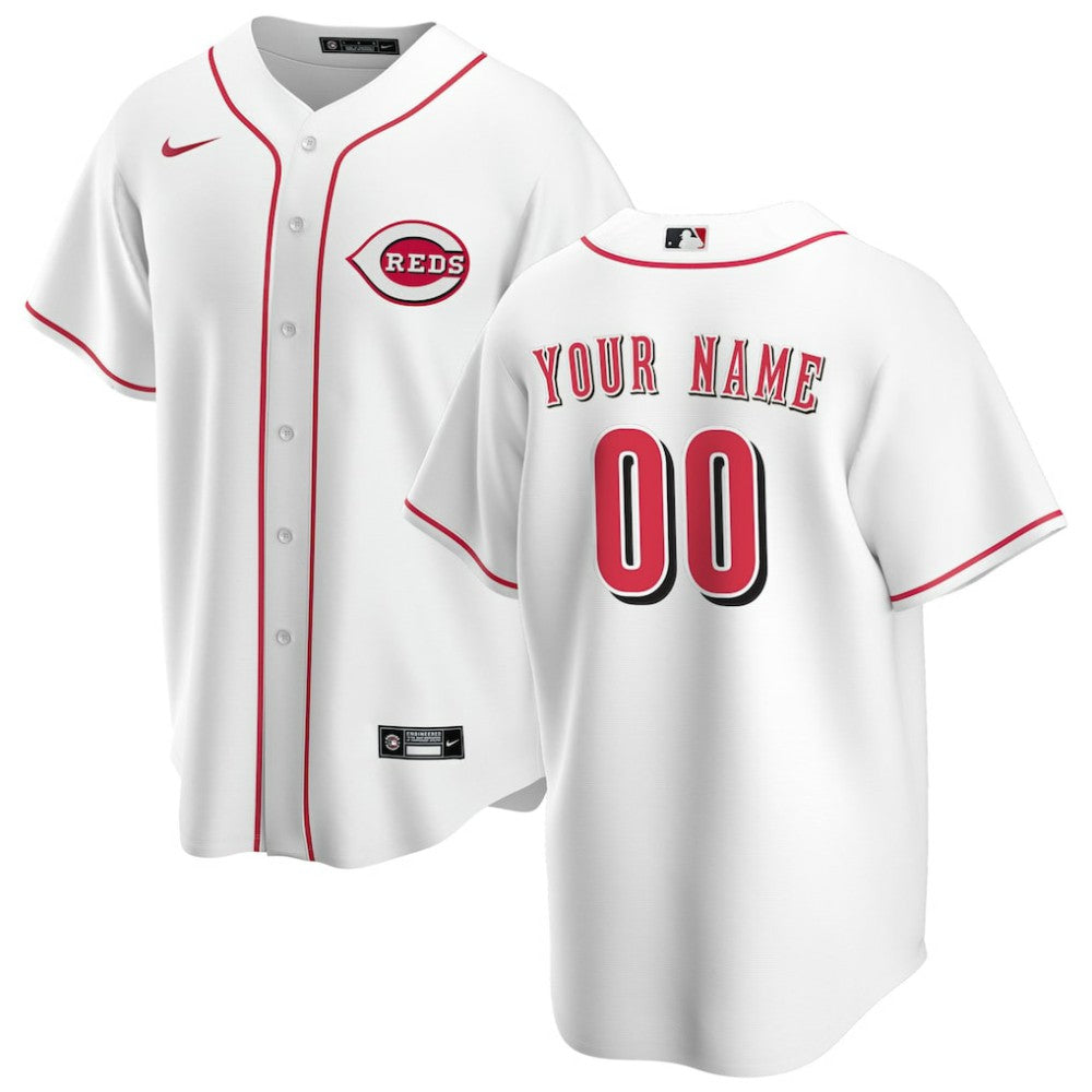 Cincinnati Reds Home Replica Custom Jersey - White | Nike
