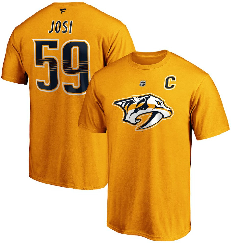 Roman Josi Nashville Predators Fanatics Authentic Stack Player Name & Number T-Shirt