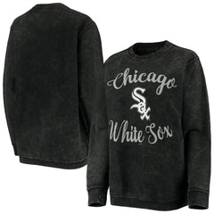 Chicago White Sox G-III 4Her by Carl Banks Women's Script Comfy Cord Pullover Sweatshirt - Black