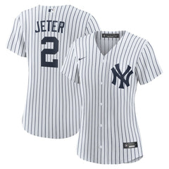 Derek Jeter New York Yankees Women's Home Replica Player Name Jersey - White/Navy | Nike