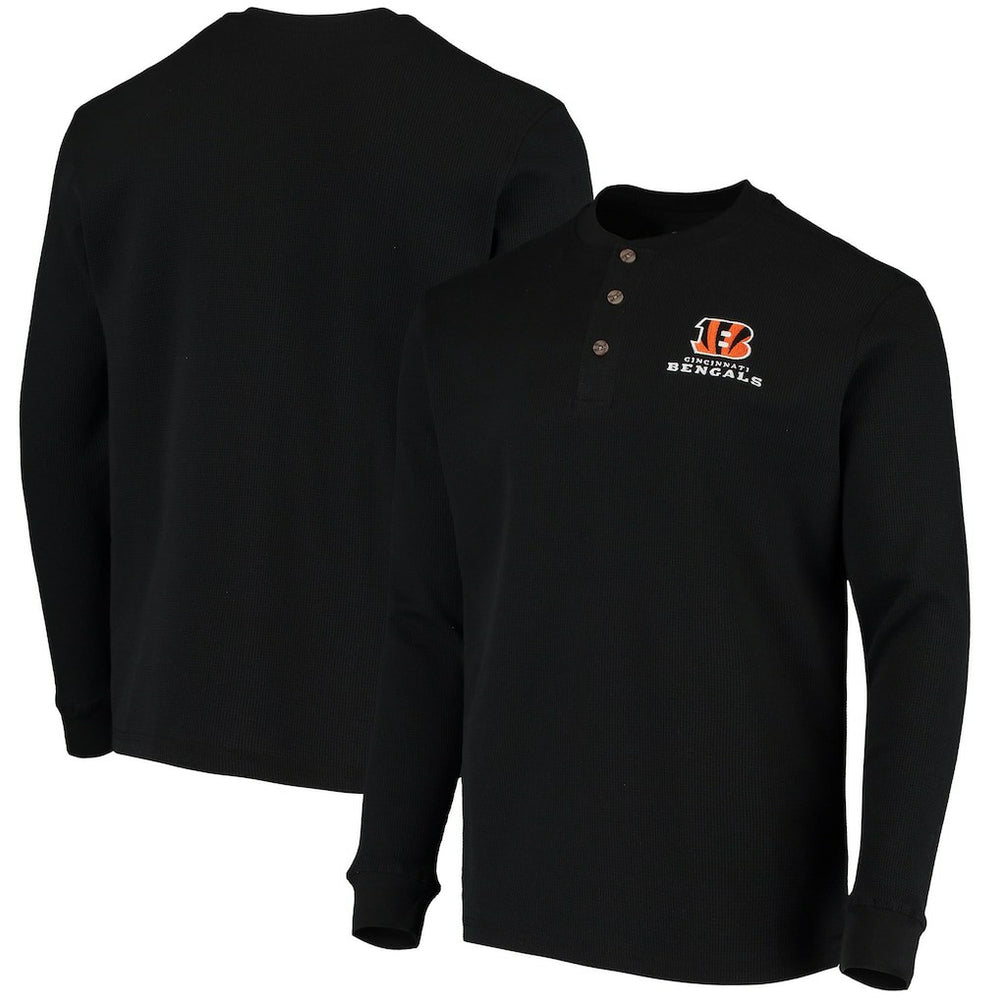NFL Cincinnati Bengals Dunbrooke Logo Maverick Thermal Henley Long Sleeve T-Shirt