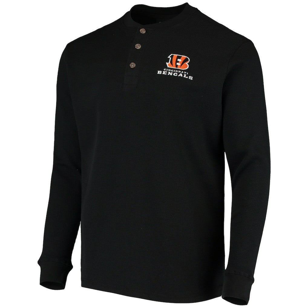 NFL Cincinnati Bengals Dunbrooke Logo Maverick Thermal Henley Long Sleeve T-Shirt