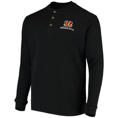 NFL Cincinnati Bengals Dunbrooke Logo Maverick Thermal Henley Long Sleeve T-Shirt